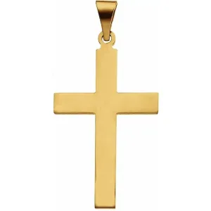 14k Yellow Gold  28 x 18 mm Cross Charm